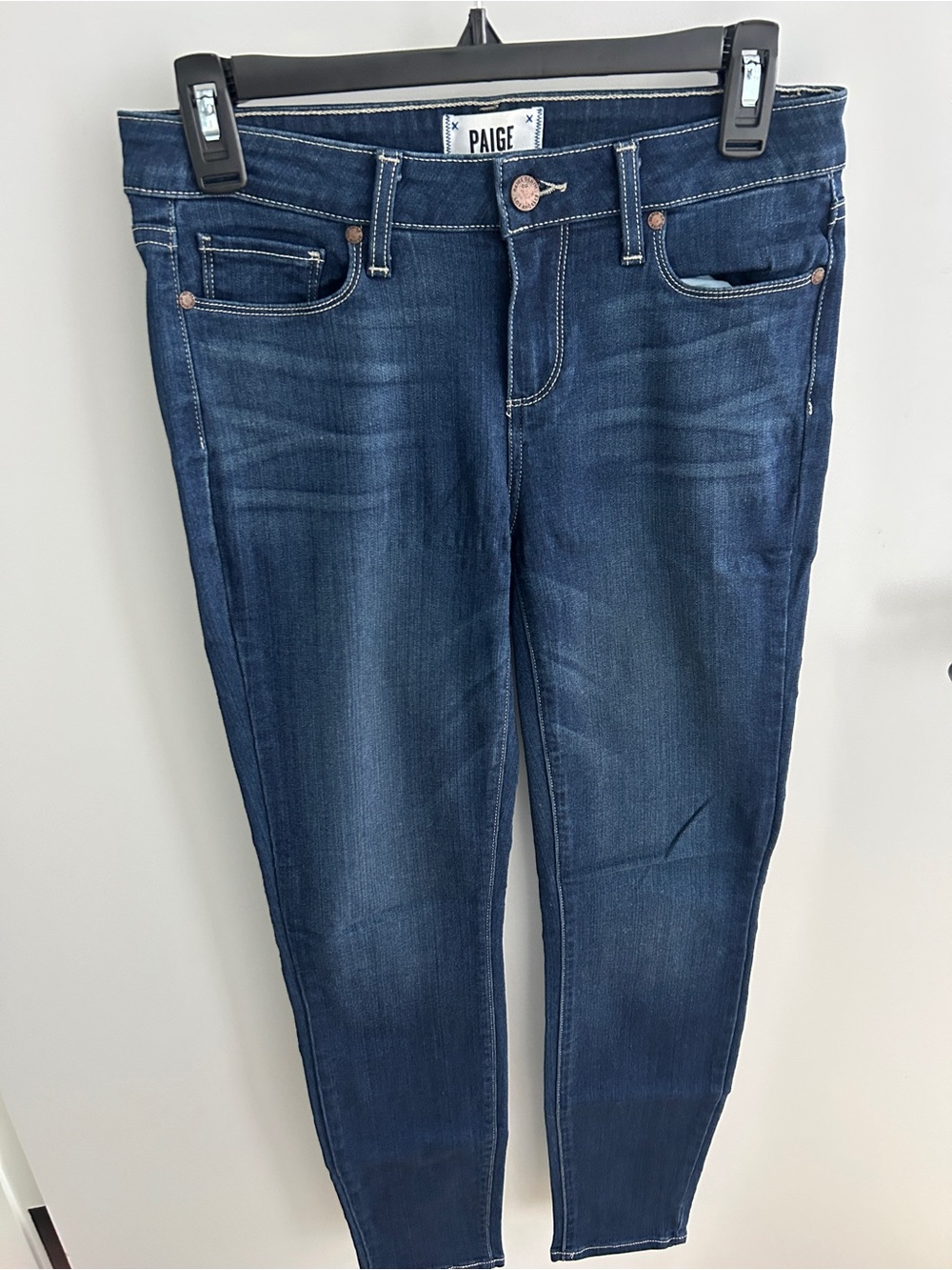 PAIGE Women’s Verdugo Ankle Dark Blue Skinny Jeans